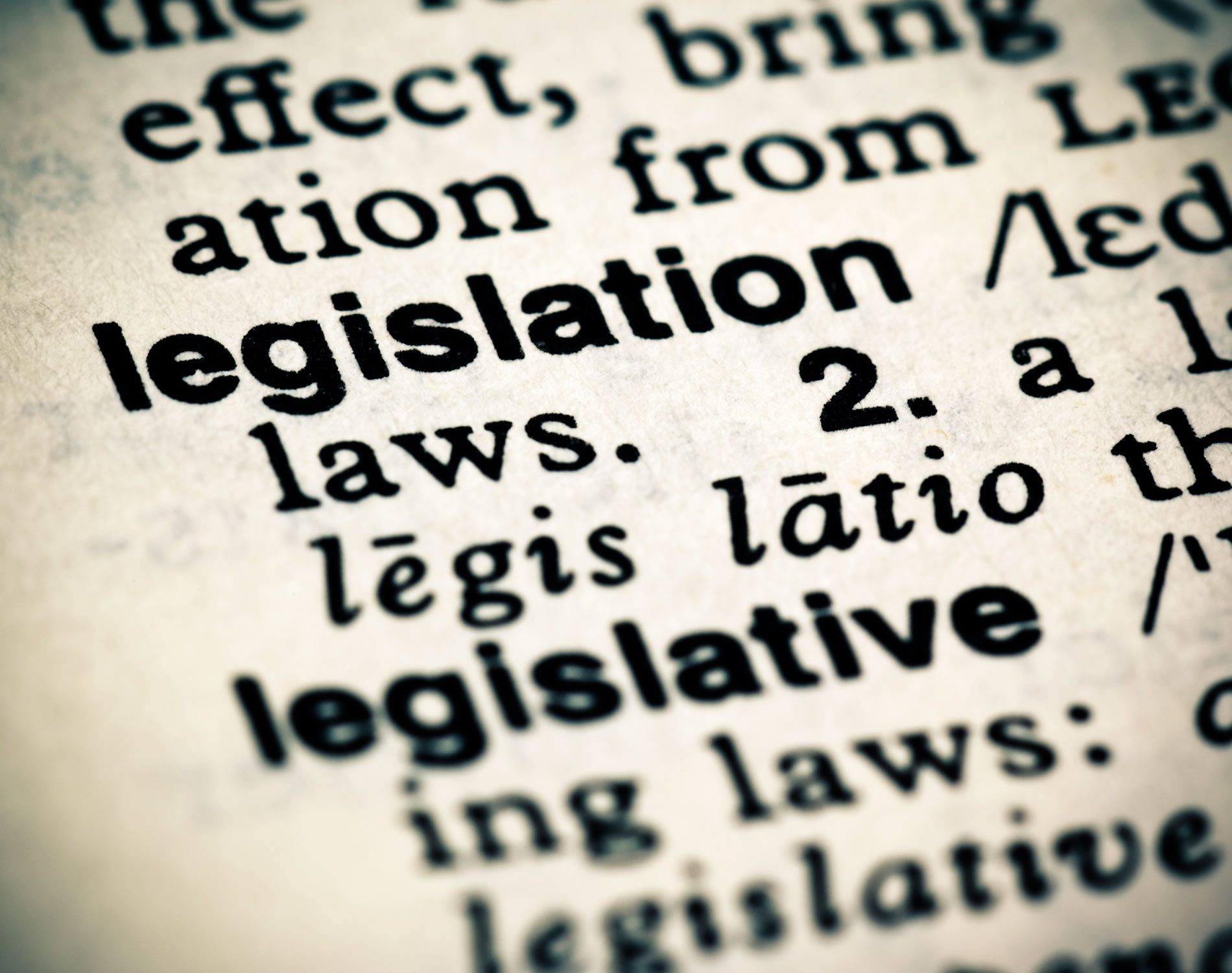 Legislation in a dictionary
